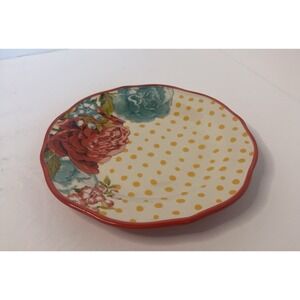 Pioneer Woman BLOSSOM JUBILEE 8.5" Salad Plate Red Polka‎ Dot